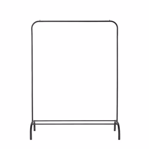 OHS Heavy Duty Metal Clothes Rail with Shoe Rack in Matt Black, H 150 x W 110 x D 41 cm