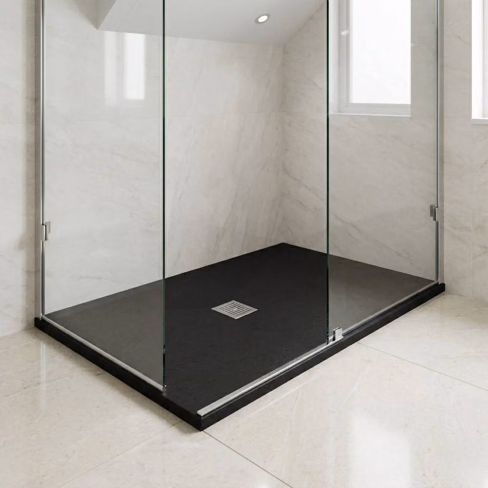 Balterley Premium Slimline Rectangular Acrylic Shower Tray, Black, W: 160 cm, D: 90 cm – 5