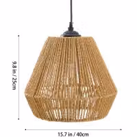 Living and Home Vintage Hemp Rope E27 Pendant Light in Brown – 3