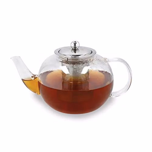 La Cafetiere Izmir Glass Loose Leaf Teapot with Infuser, Transparent, 1.4 l – 1
