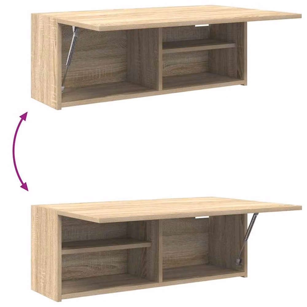 Berkfield Home Sonoma Oak Wall Mounted Bathroom Cabinet, Brown, W: 80 cm, D: 25 cm, H: 30 cm – 3