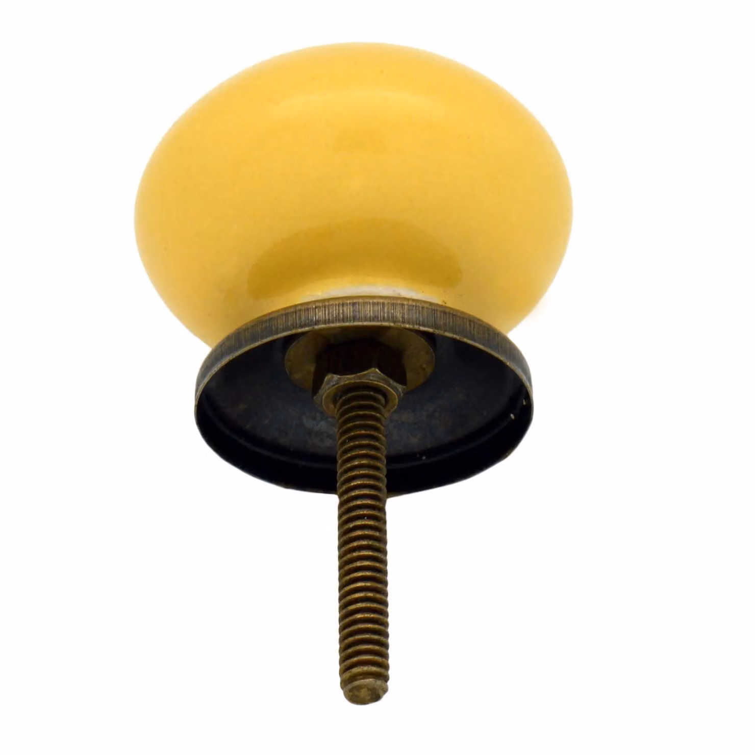Nicola Spring Pack of 6 Round Ceramic Cabinet Knobs in Yellow – 2