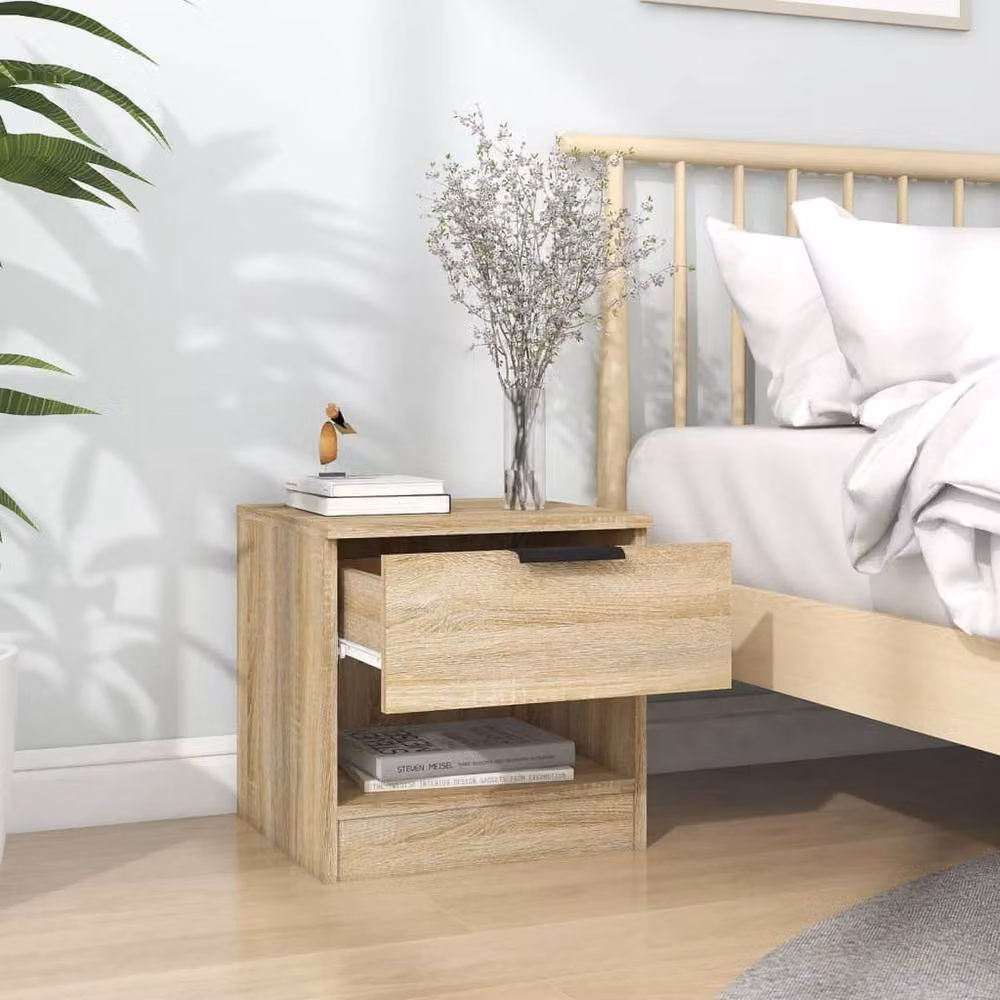 Berkfield Home Set of 2 Bedside Cabinets in Sonoma Oak, Light Brown – 2
