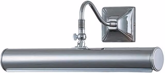 Netlighting Large 2-Light Picture Wall Light in Polished Chrome and Grey with E14 Bulb Compatibility