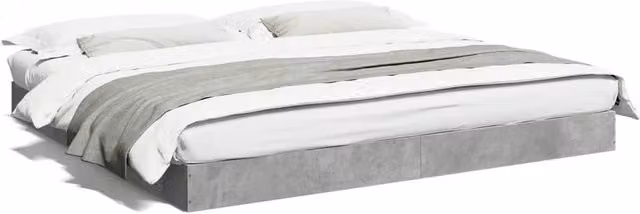Berkfield Home Super King Bed Frame in Concrete Grey, W/D/H: 180 x 200 cm