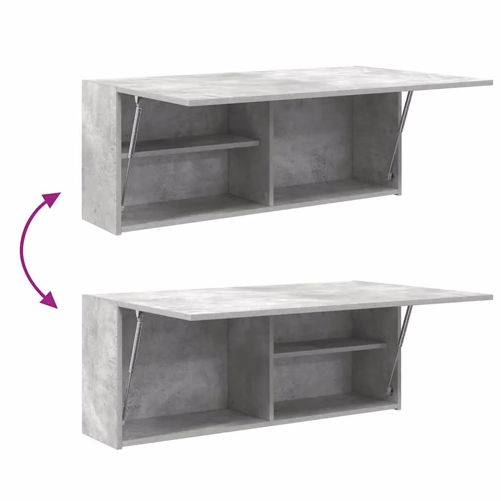 Berkfield Home Wall Mounted Bathroom Cabinet in Concrete Grey, W: 100 cm, D: 25 cm, H: 40 cm – 3