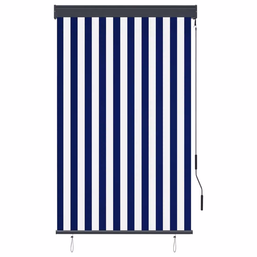Berkfield Home Outdoor Roller Blind in Blue and White, W/H: 100 x 250 cm – 2