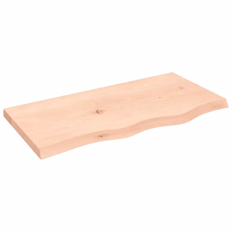 Berkfield Home Brown Untreated Solid Wood Bathroom Countertop W: 80 cm, D: 40 cm, H: 2-4 cm