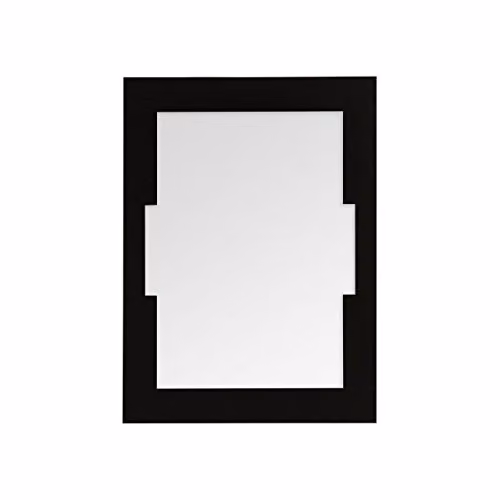 Orsina Osaka Modern Rectangular Wall Mirror in Black, W: 80 cm, H: 60 cm, D: 2 cm – 2