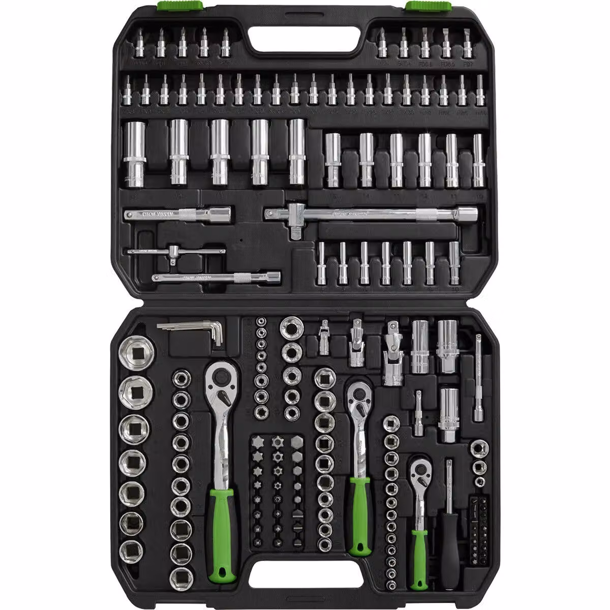 Loops 171pc Premium Socket, Bit and Ratchet Handle Set in Multicolour Chrome Vanadium Steel with 1/4 inch, 3/8 inch and 1/2 inch Drive 6 Point – 4