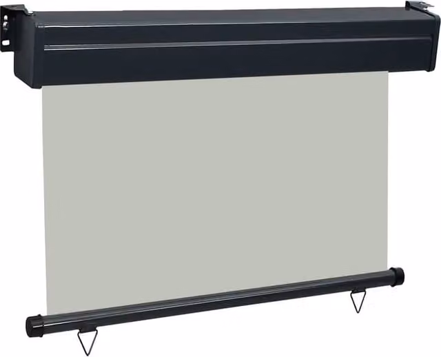 Berkfield Home Grey Polyester Roller Balcony Side Awning W/H: 105 x 250 cm
