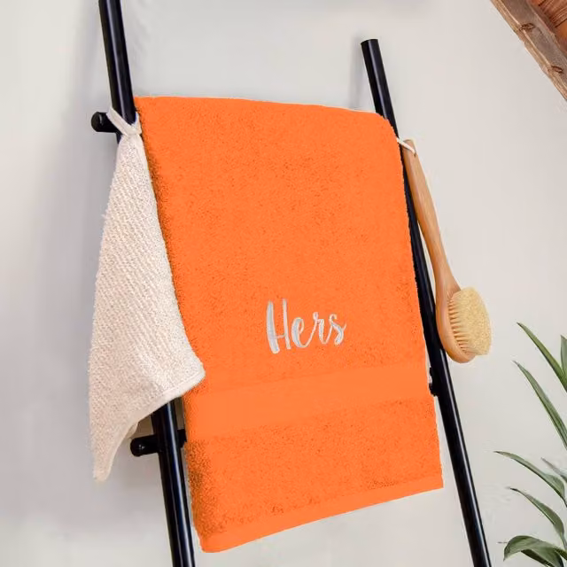 Duncan Stewart Personalised Luxury Cotton Bath Sheet in Orange – 1