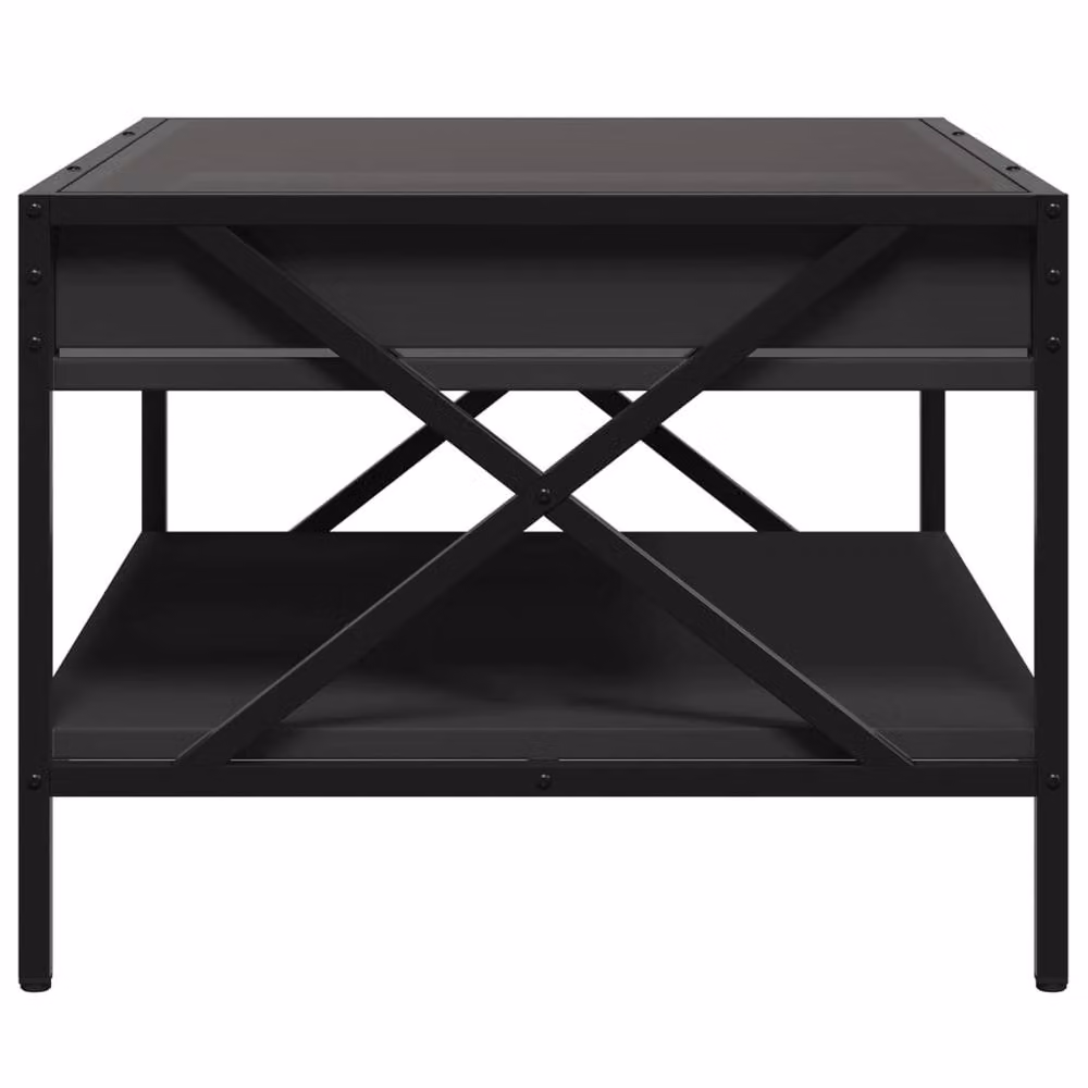 Berkfield Home Infinity LED Decorative Coffee Table, Black, W: 70 cm, D: 50 cm, H: 38 cm – 4