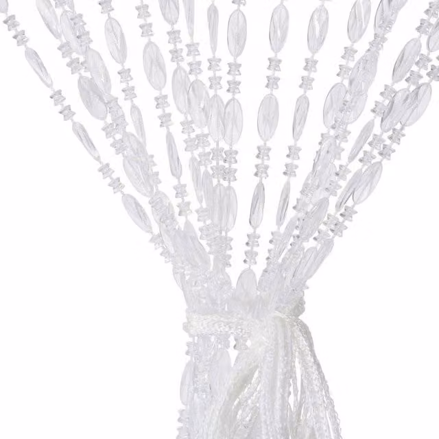 FORGEVIO Clear Acrylic Beaded Door Curtain with Semi-Transparent Strings