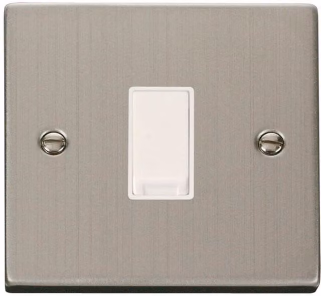 SE HOME Stainless Steel 2 Way Surface Mounted Light Switch in White and Silver