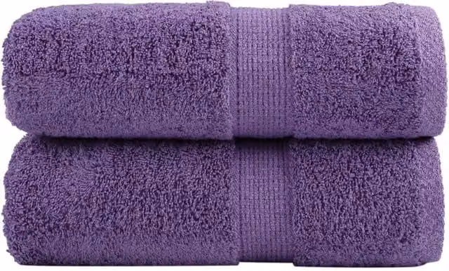 Berkfield Home SOLUND Premium Cotton Terry Guest Towels, 2 Pack, Purple, W: 30 cm, H: 50 cm, 600 gsm