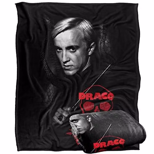 LOGOVISION Harry Potter Draco Portrait Super Soft Fleece Throw Blanket, White and Multicolour, W/D/H: 152 x 127 cm – 1