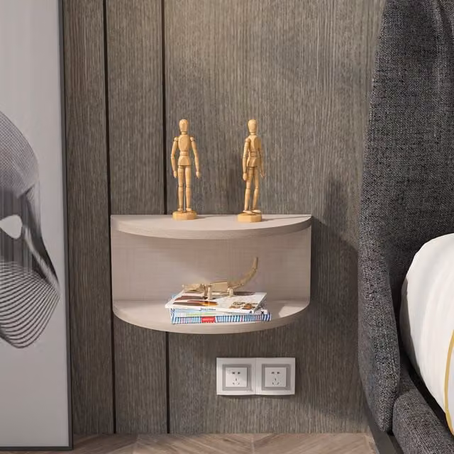 Decorotika Bella Floating Nightstand in Cotton Beige