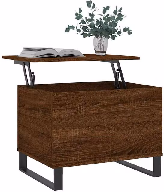 Berkfield Home Modern Coffee Table in Brown Oak with Lift Mechanism, W/D/H: 60 x 44.5 x 45 cm
