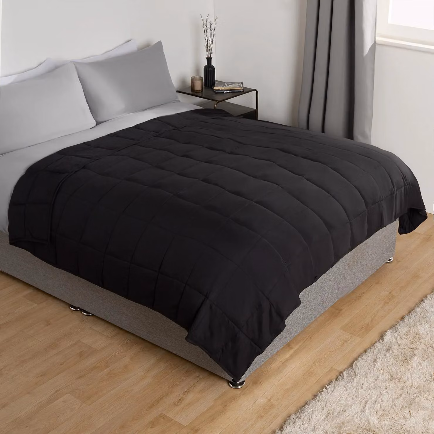 OHS Sensory Sleep Therapy Weighted Blanket in Black, W/D/H: 125 x 180 cm, 6kg – 2