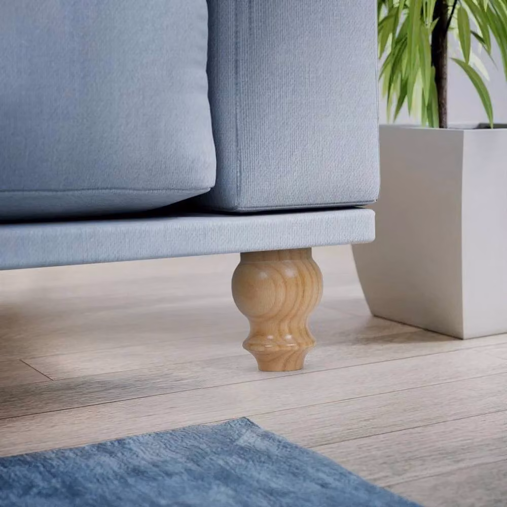 FLAVORA Natural Rubberwood Replacement Furniture Legs, 4 Pack, Brown/Natural, Height: 12 cm – 3