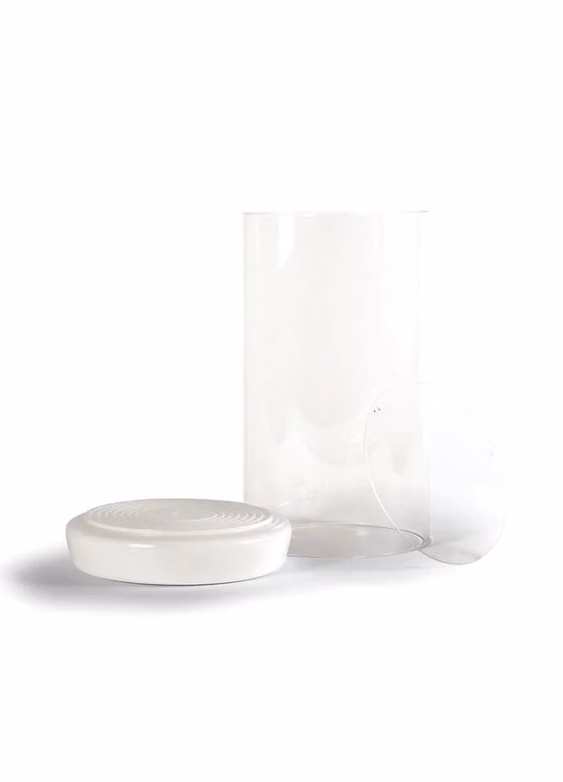 Lladró Haute Allure Collection Glass Dome and White Porcelain Base