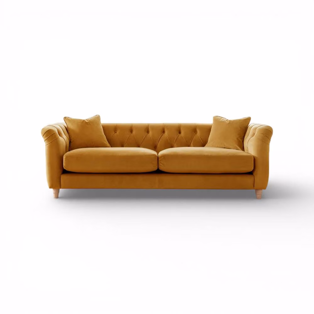 The Great Sofa Company Kensington 3-Seater Gold Velvet Chesterfield Sofa – 2