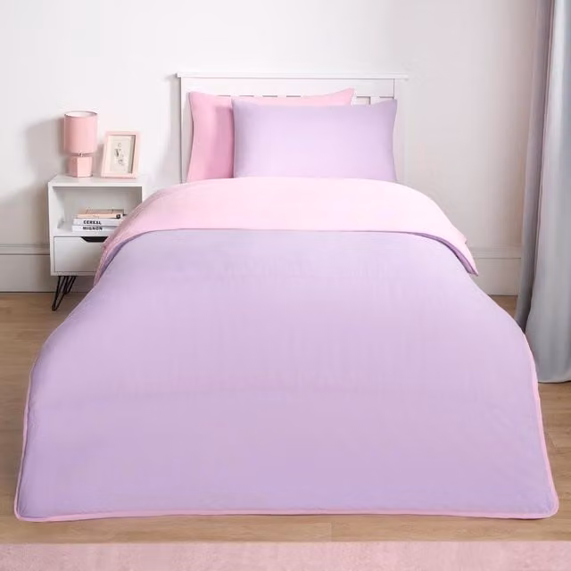 OHS Purple Hollow Fibre Duvet and Pillowcase Set, 2.0 Tog