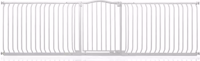 Safetots Extendable Curved Top Safety Gate in Matt White, Width: 271 cm - 280 cm