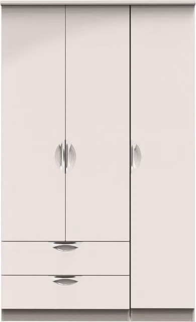 2 U Holborn Ready Assembled Triple Wardrobe with 2 Drawers in Taupe