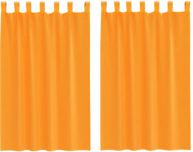 Berkfield Home Orange Voile Fabric Panel Curtains with Tabs, 2 Pack, W: 140 cm, H: 175 cm