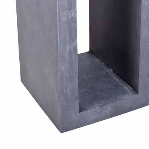 Ivyline Stone Grey Concrete Fire Bowl, H68.5cm x W39cm – 4
