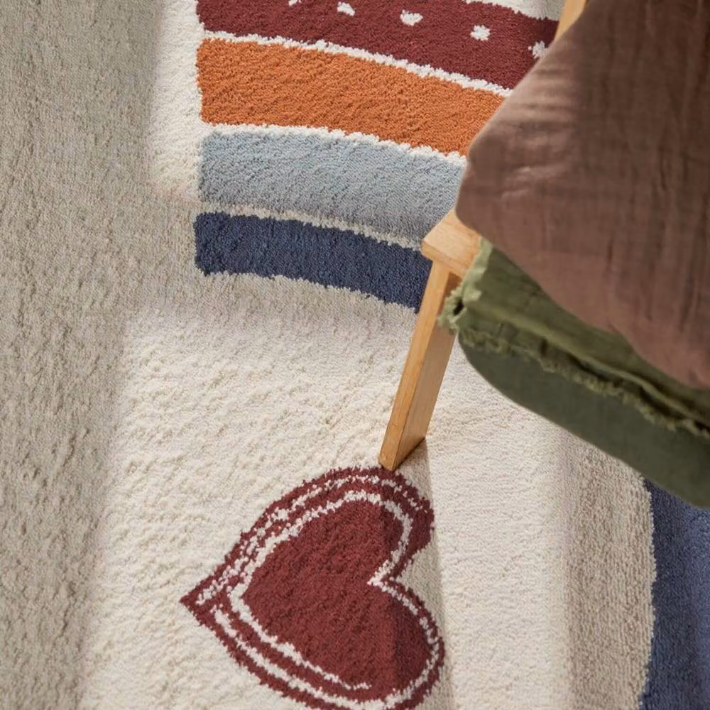 THE RUGS Adventures Kids Luvy Round Rug, Cream and Multicolour, Diameter: 160 cm – 5