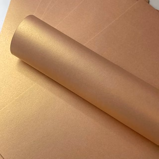 Syntego Pack of 10 Satin Sandy Bronze Gold Construction Paper Sheets, A4