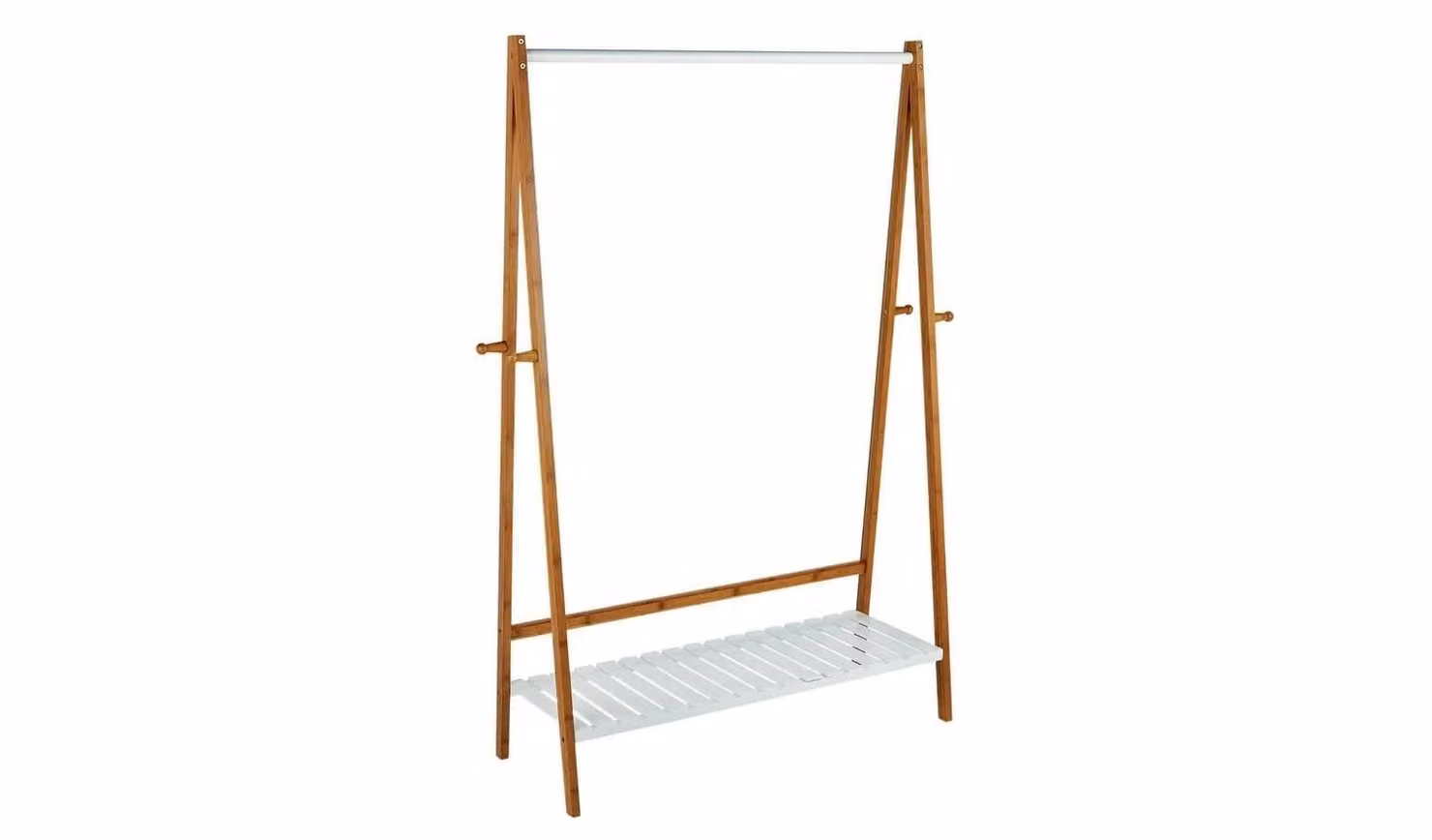 Belvoir Bamboo Clothes Rail with Shelf in White