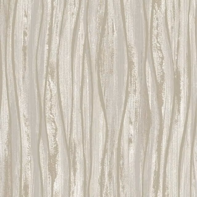 Grandeco Silent Valley Wave Stripe Metallic Wallpaper in Silver and Gold