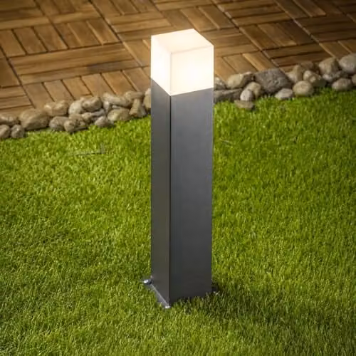 CGC Lighting Amara Square Modern Post Light in Dark Grey and White – 1