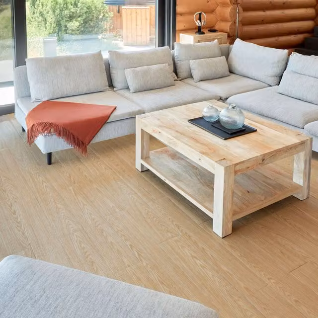NOVECRAFTO Self-Adhesive Wood-Look Vinyl Floor Planks, Beige, Pack of 36