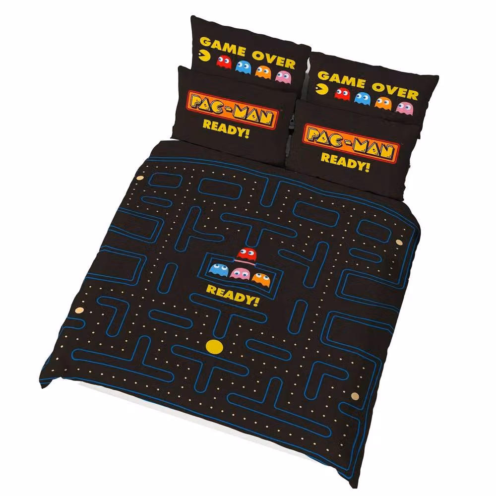 Pac-Man Maze Reversible Duvet Set and Pillowcase, Multicolour, W: 140 cm, H: 200 cm – 2