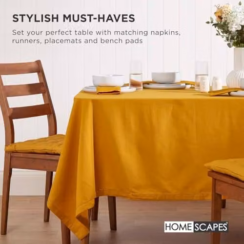 Homescapes Cotton Seat Pad in Yellow, W/D/H: 40 x 40 x 4 cm – 5