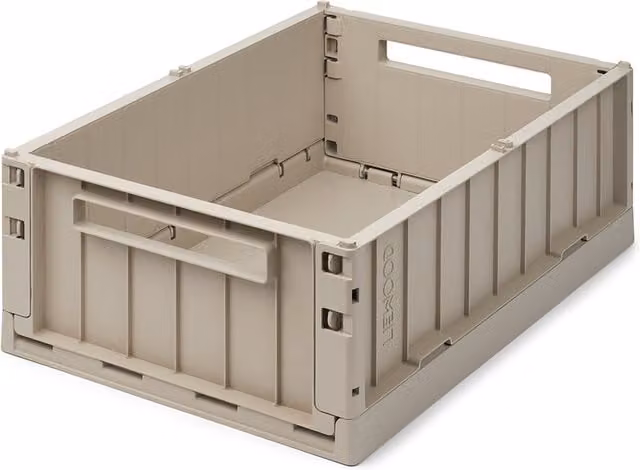 Liewood Weston Large Storage Crate in Sand, Stackable and Foldable with Handles