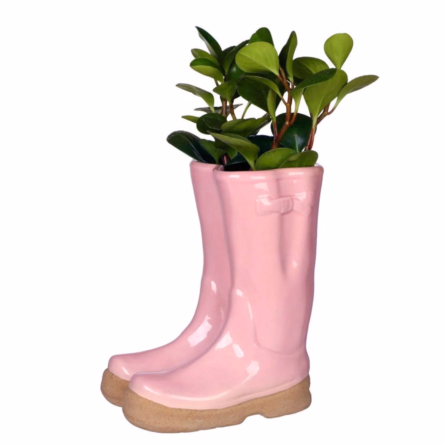 Dibor Pink Wellington Boots Ceramic Indoor Outdoor Flower Pot Garden Planter, H 29.5 cm x W 24 cm – 2