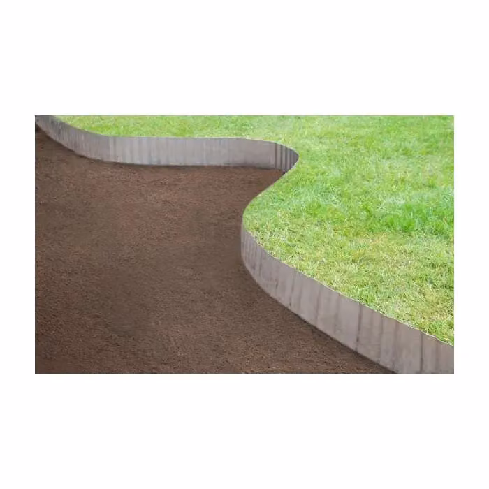 Primrose Silver Galvanised Metal Wavy Edge Garden Lawn Border Edging Roll, 5 Pack – 2