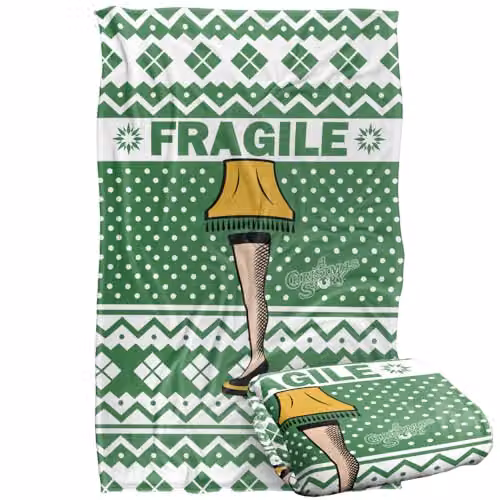 LOGOVISION A Christmas Story Fragile Super Soft Silky Feel Fleece Blanket, Multicolour, 91.44 x 147.32 cm – 1