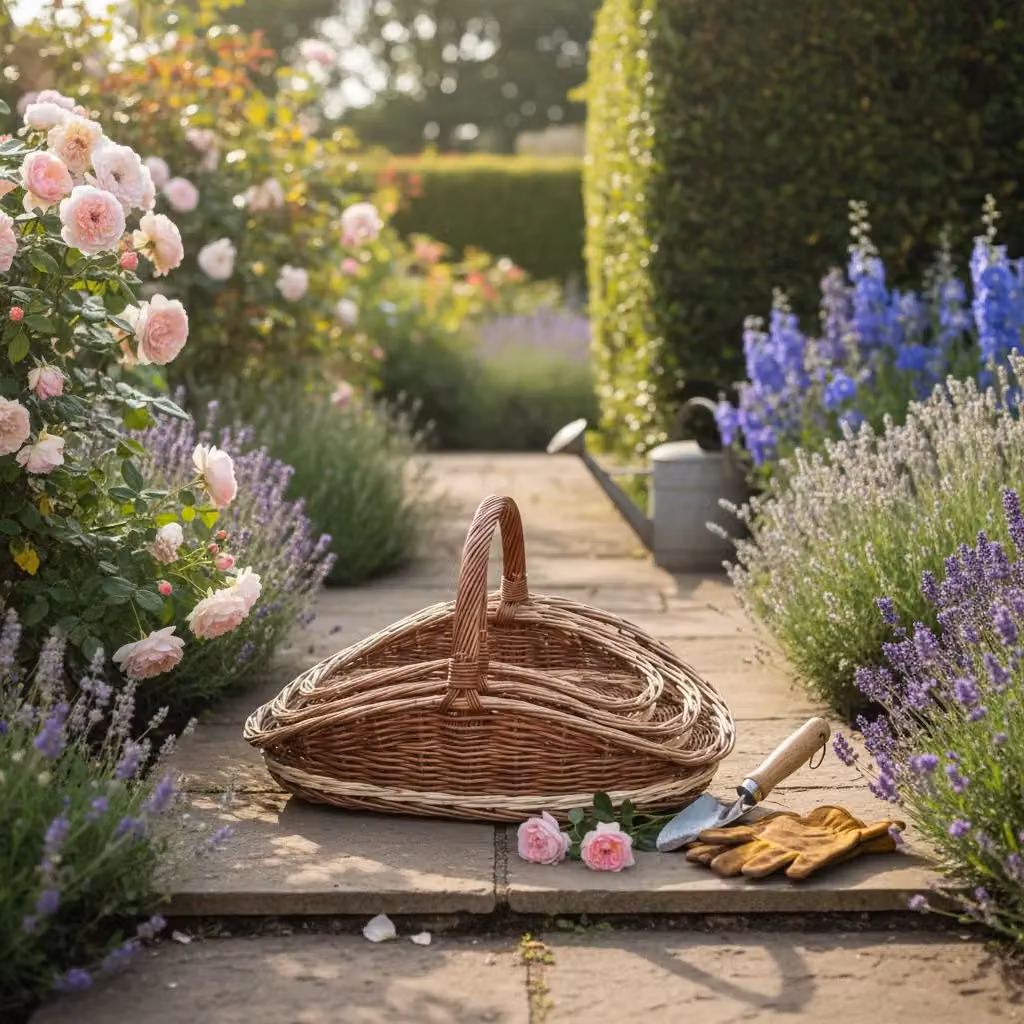 Red Hamper Set of 2 Hampton Garden Trugs in Brown Wood, W/D/H: 58 x 35 x 14 cm – 2