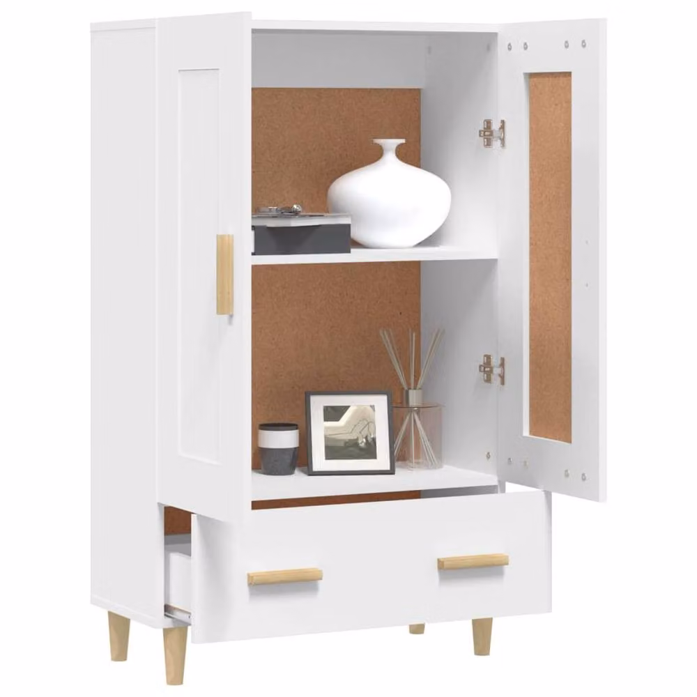 Berkfield Home Scandinavian White MDF Highboard with Internal Drawers and Shelves W/D/H: 70 x 31 x 115 cm – 2