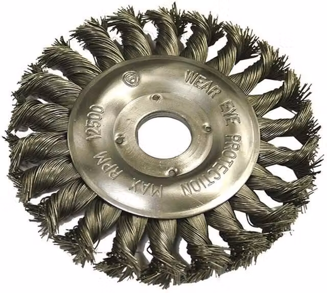 Faithfull Circular Wire Brush for Angle Grinders, Silver and Multicolour, Diameter: 125 mm, Bore: 22.2 mm, Wire Thickness: 0.50 mm