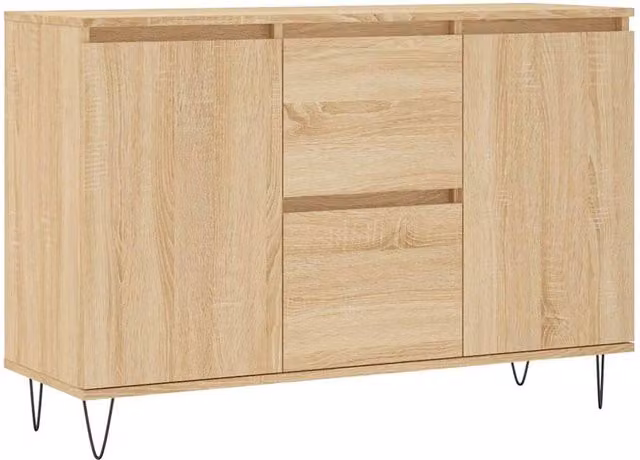 Berkfield Home Sonoma Oak Sideboard in Tan, W/D/H: 104 x 35 x 70 cm