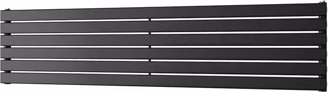 Typhoon Axis Black Horizontal Single Panel Wall Mounted Radiator, W: 180.0 cm, H: 40.8 cm, D: 4.08 cm