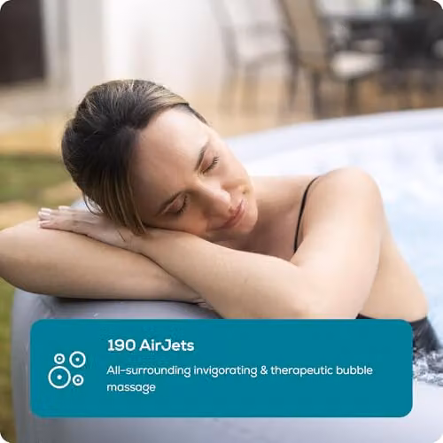 Lay-Z-Spa Grenada Grey Inflatable Round Hot Tub for 6-8 People with Wifi App Control – 3